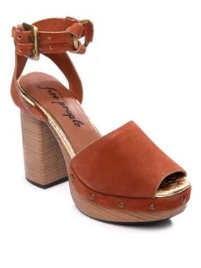 Free People Justine Suede Block Platform Heels
